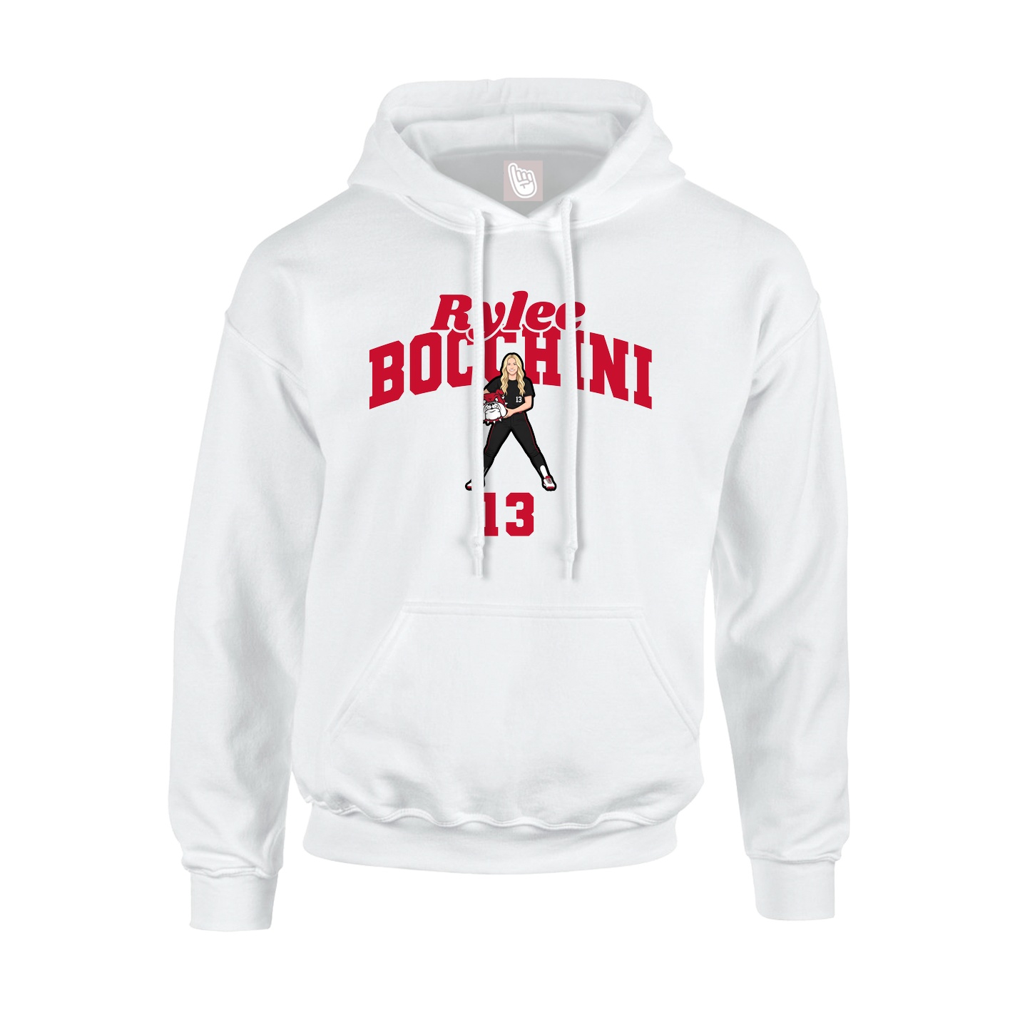 Youth Hoodie — Signature Arch in White