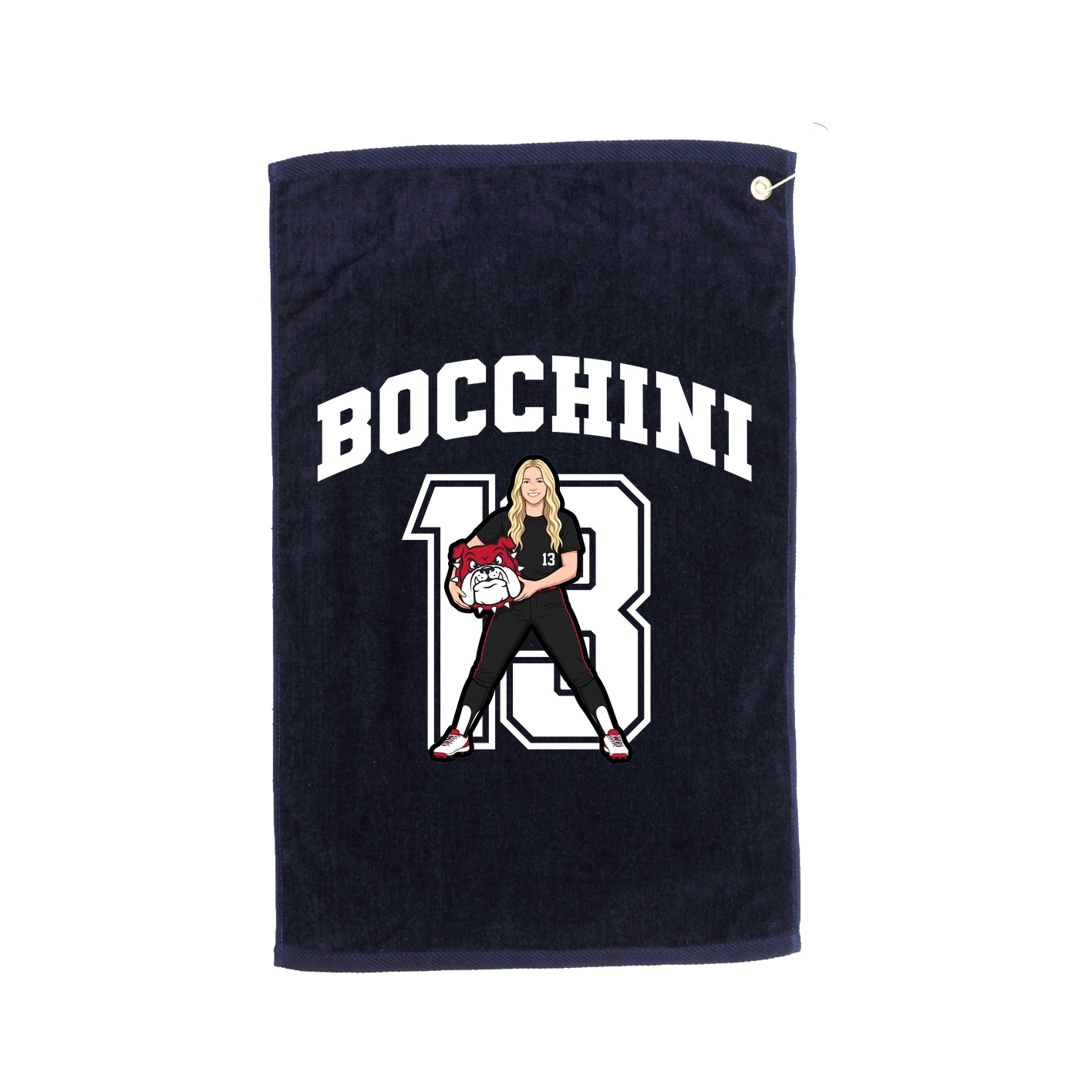 Golf Towel — Number in Navy