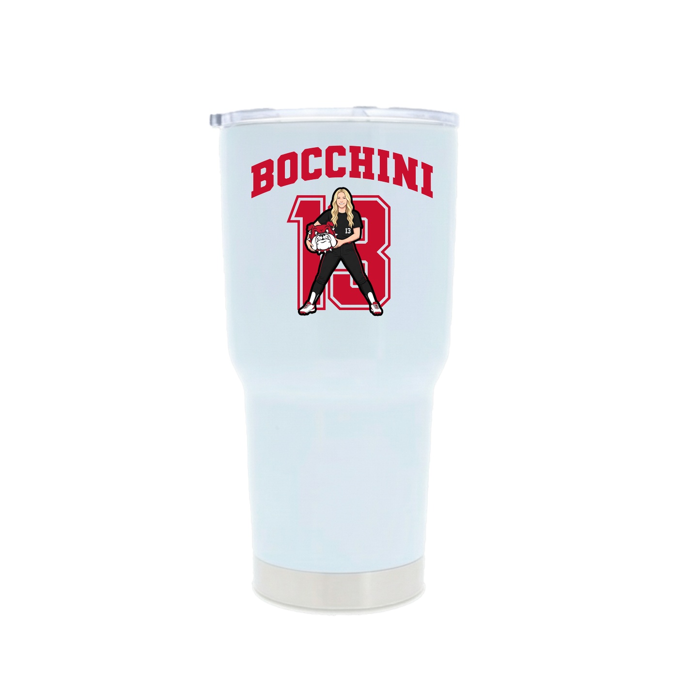 30oz Stainless Steel Tumbler — Number in White