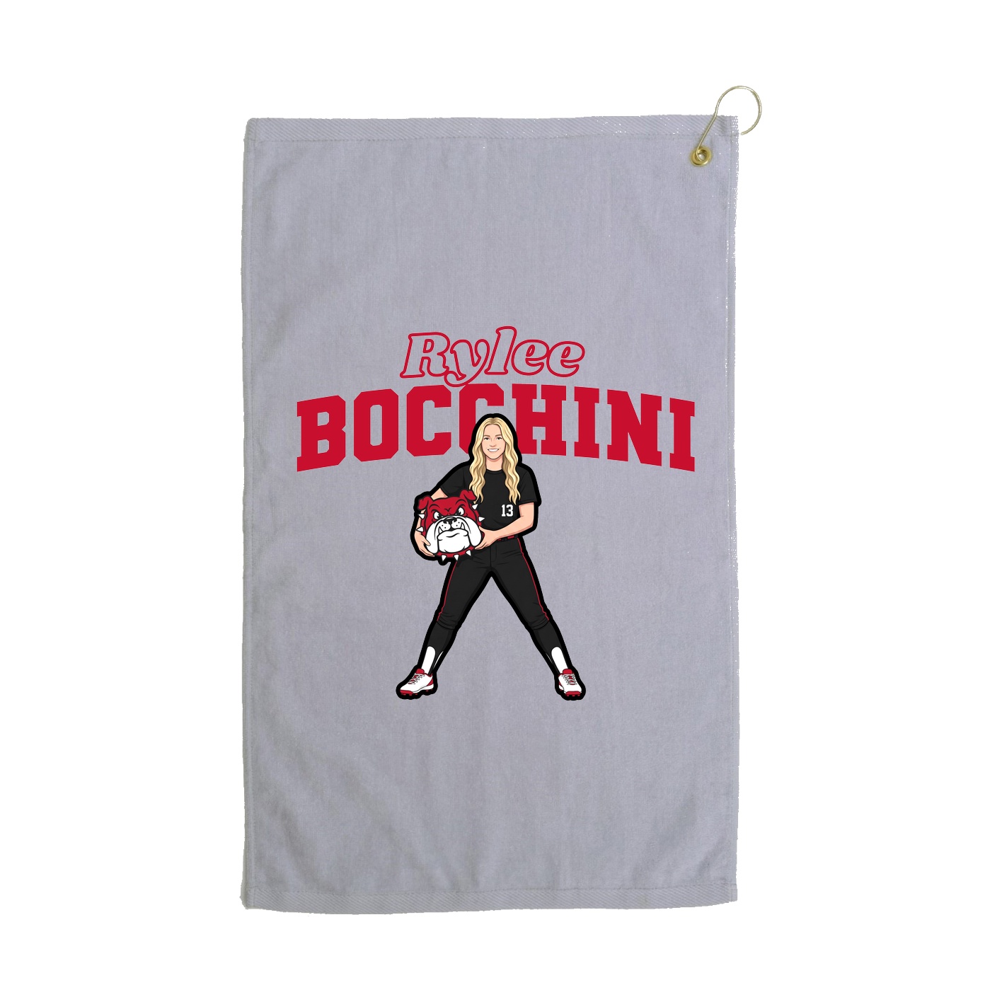 Golf Towel — Name Arch in Grey