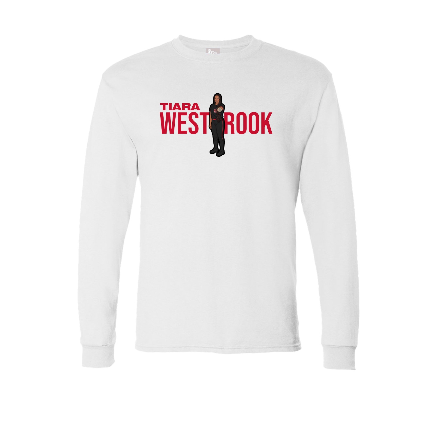 Long Sleeve Tee — Player Name in White