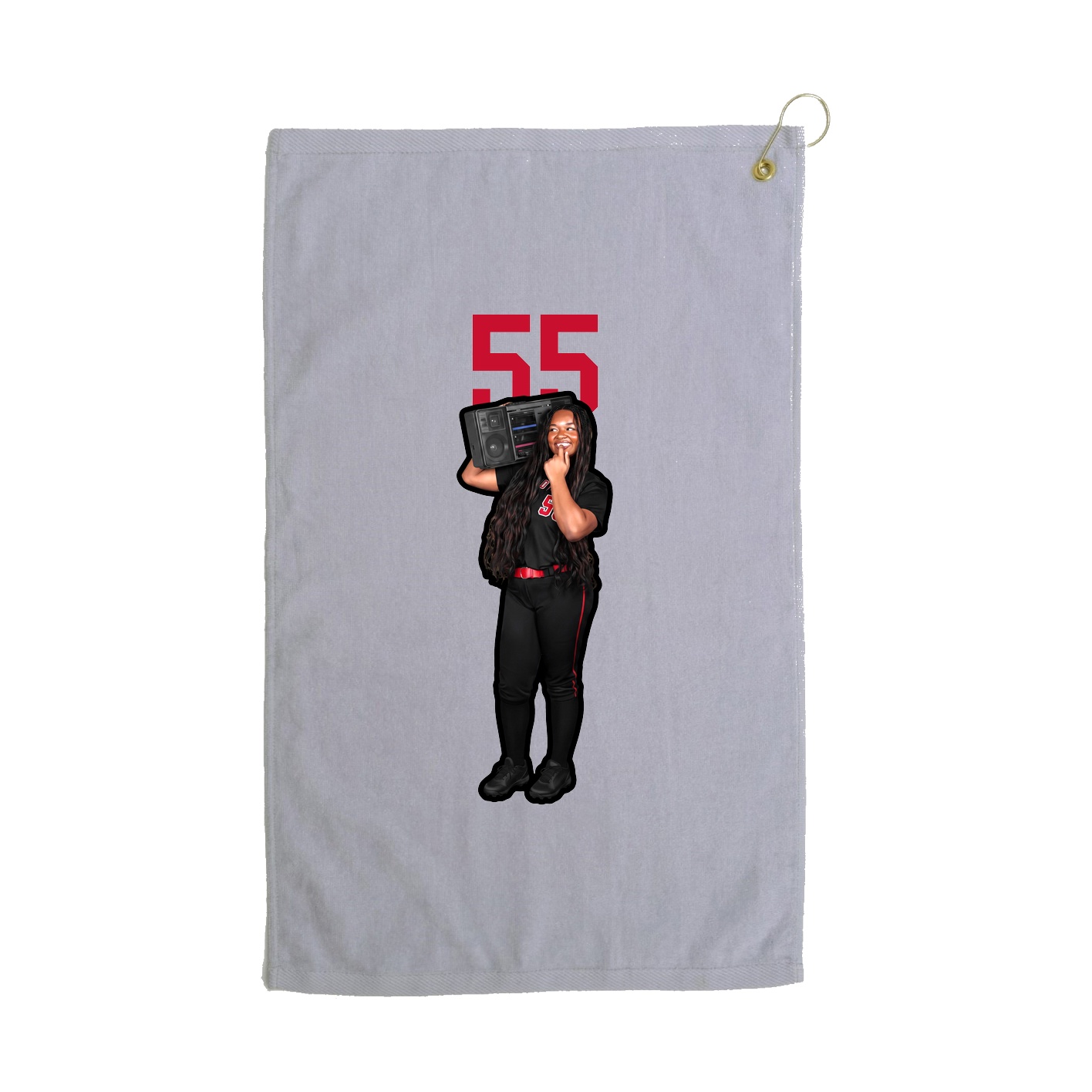 Golf Towel — Number Top in Grey