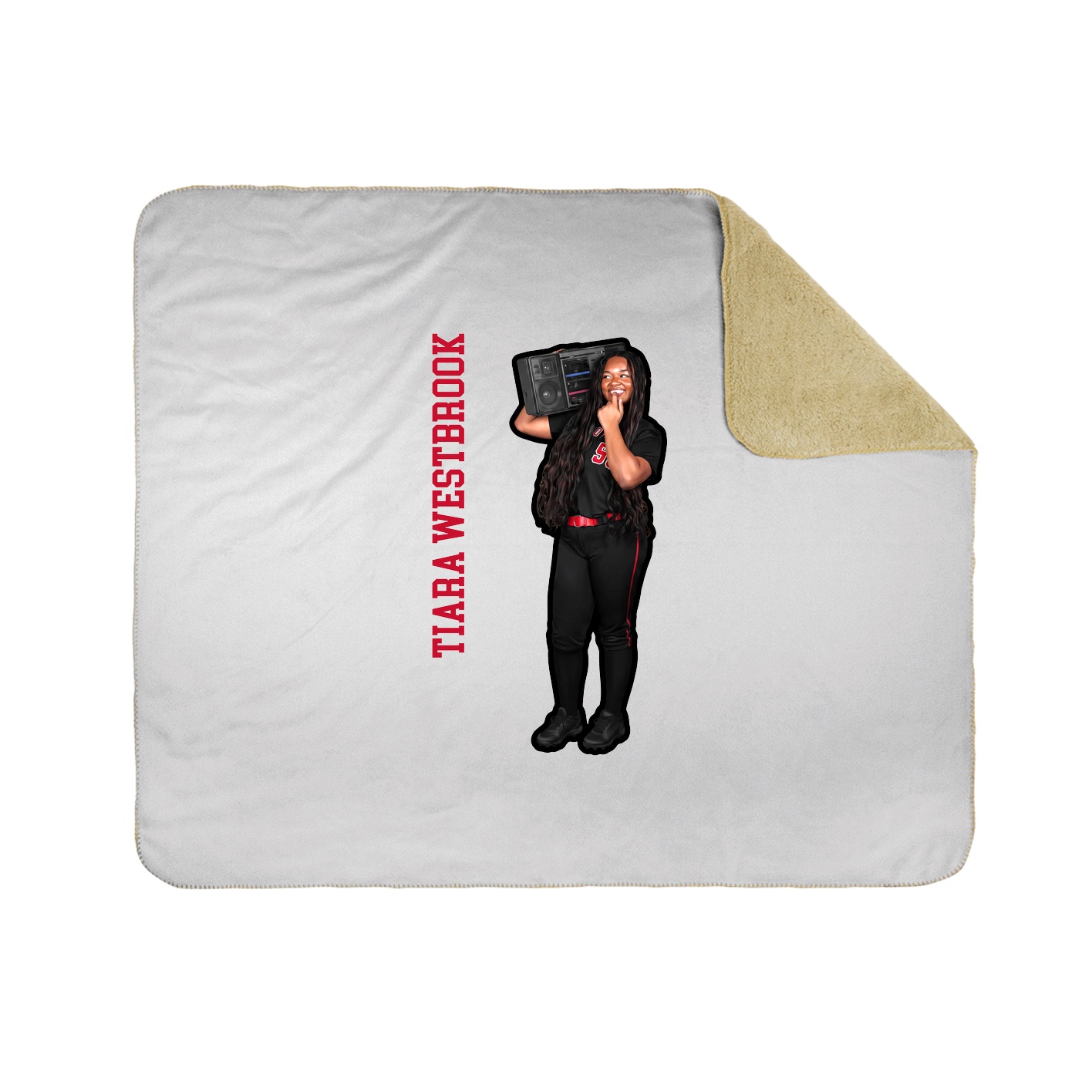 Throw Blanket — Name Vertical in White