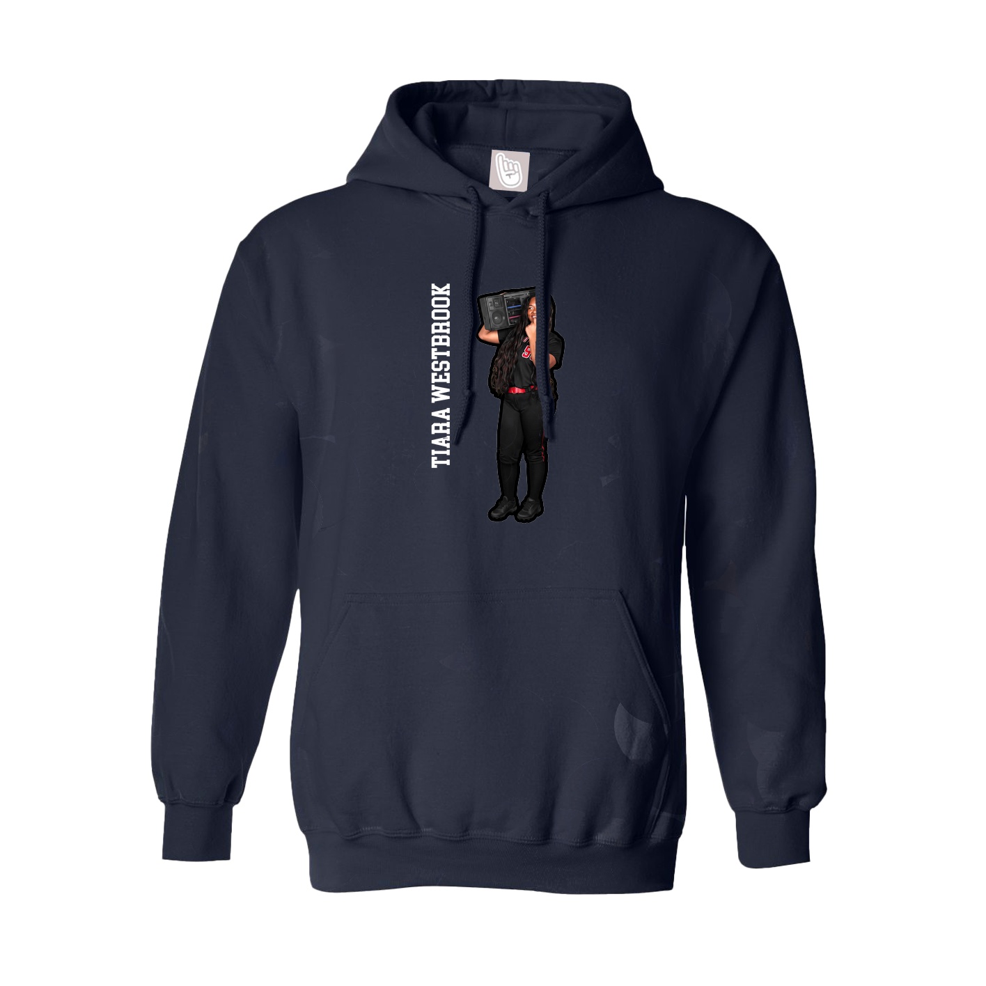 Youth Hoodie — Name Vertical in Navy