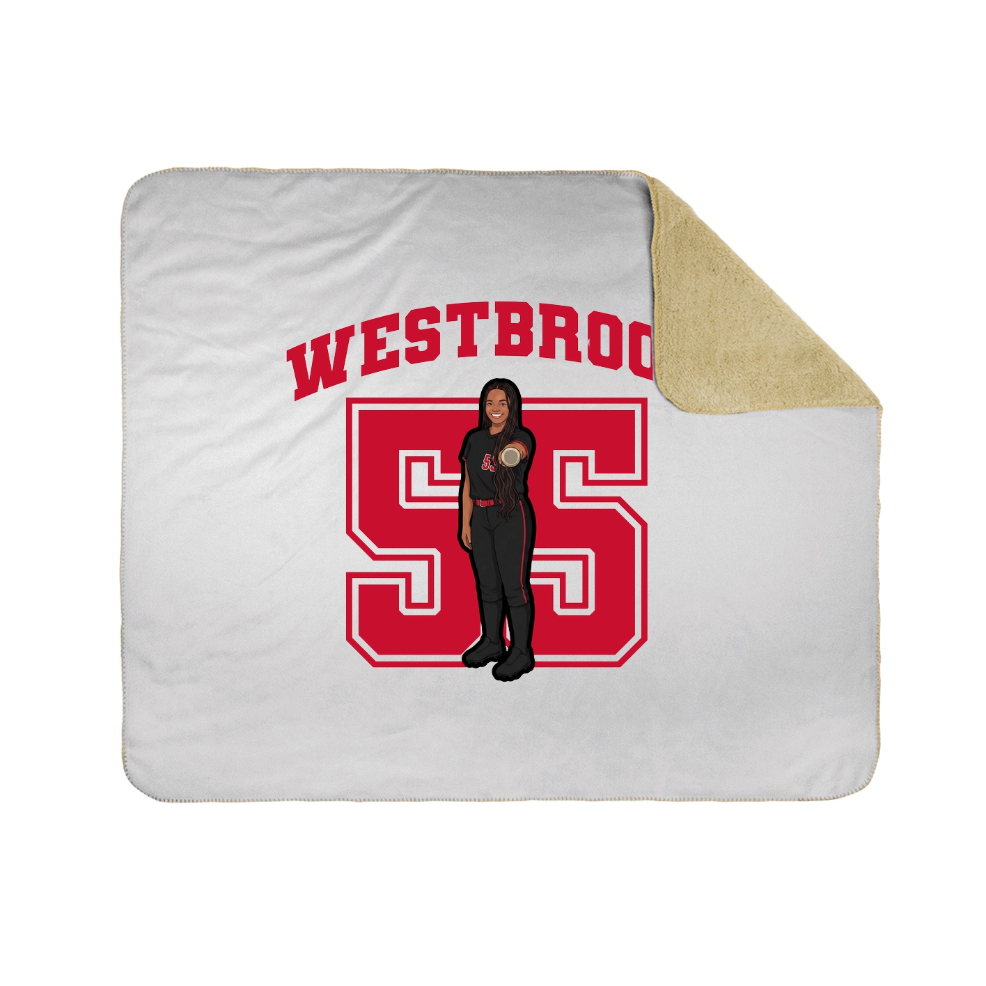 Throw Blanket — Number in White