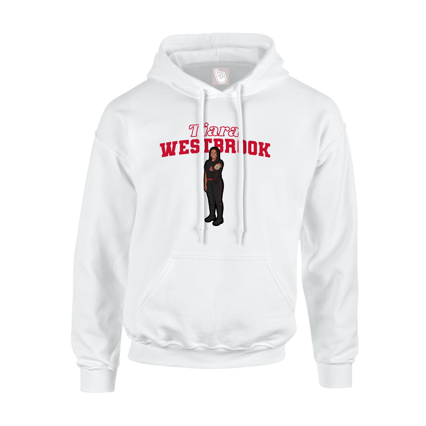Hoodie — Name Arch in White