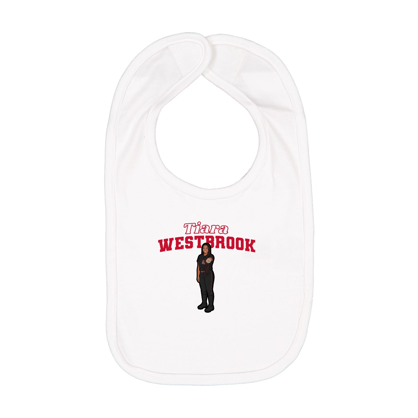 Infant Bib — Name Arch in White