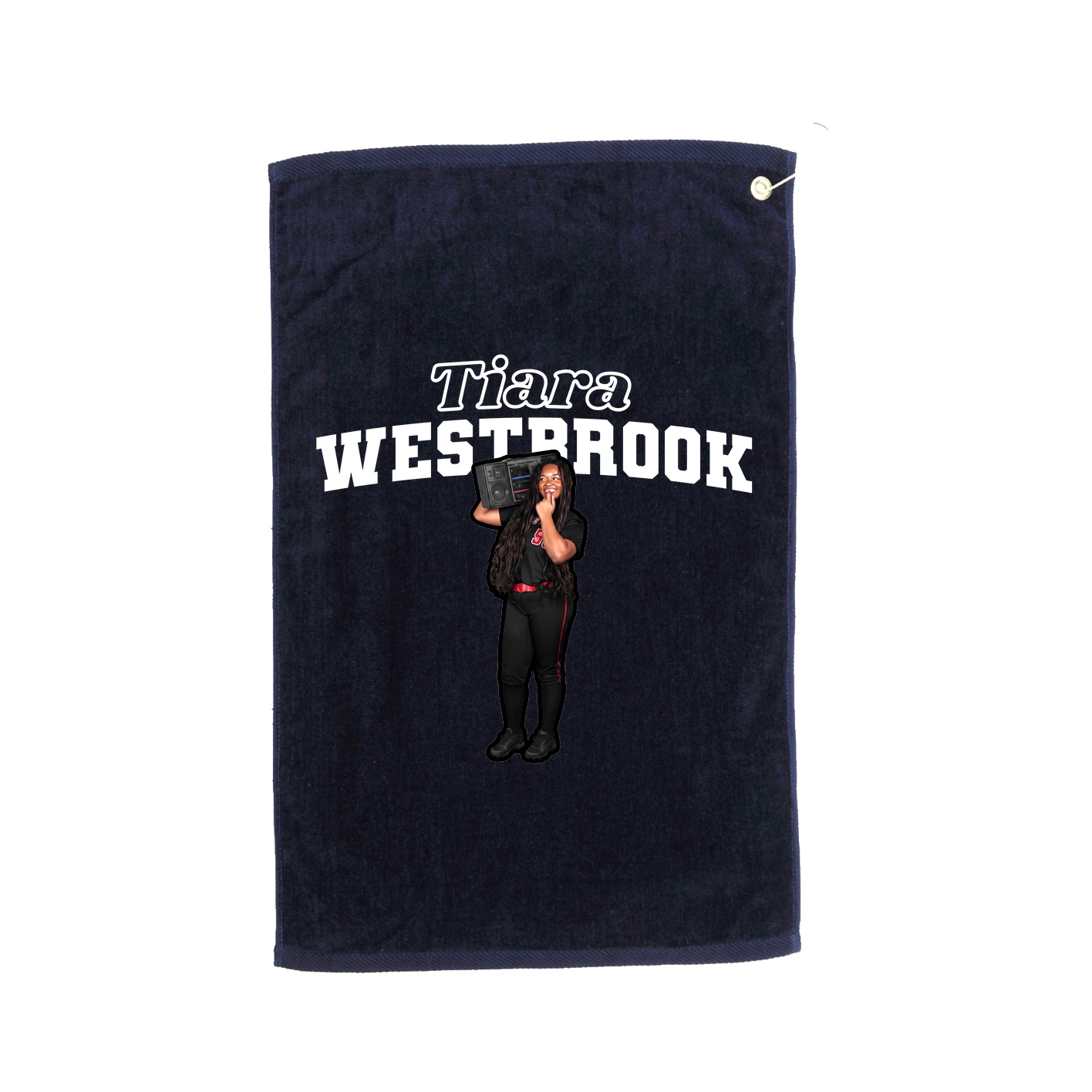 Golf Towel — Name Arch in Navy