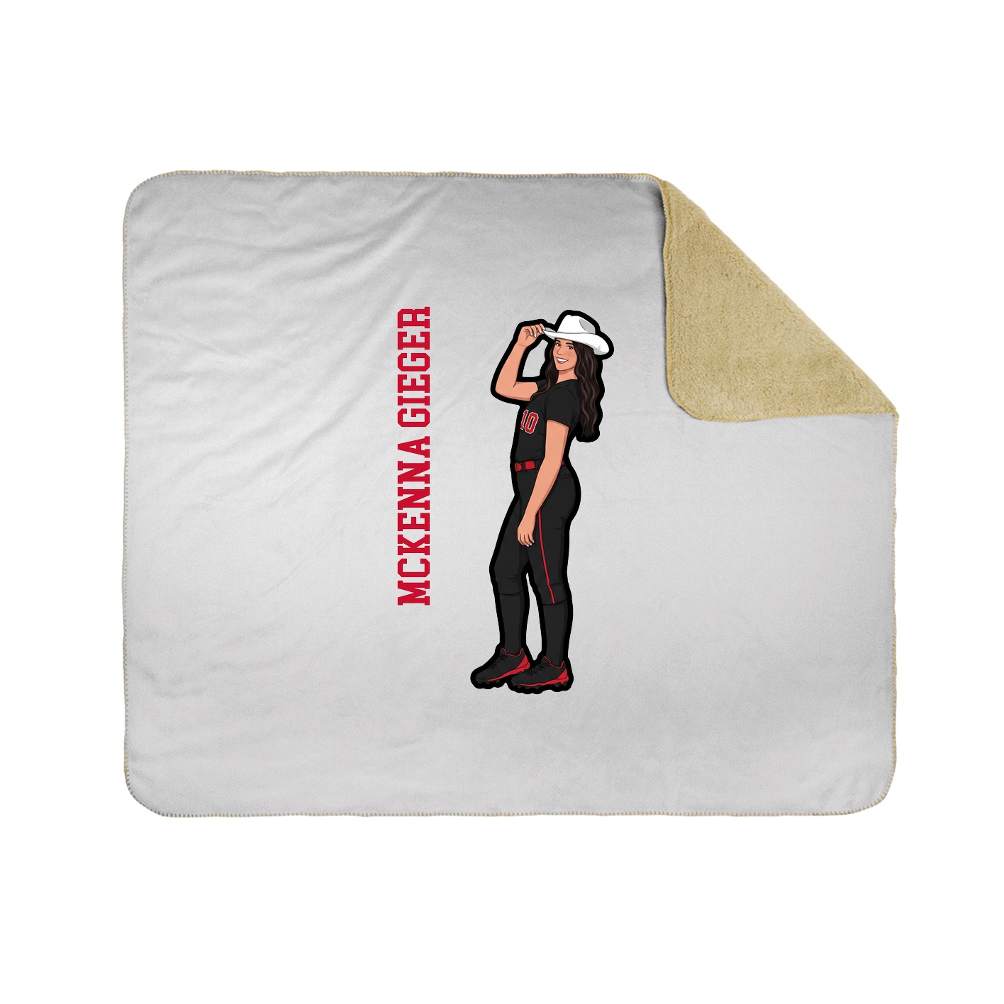Throw Blanket — Name Vertical in White