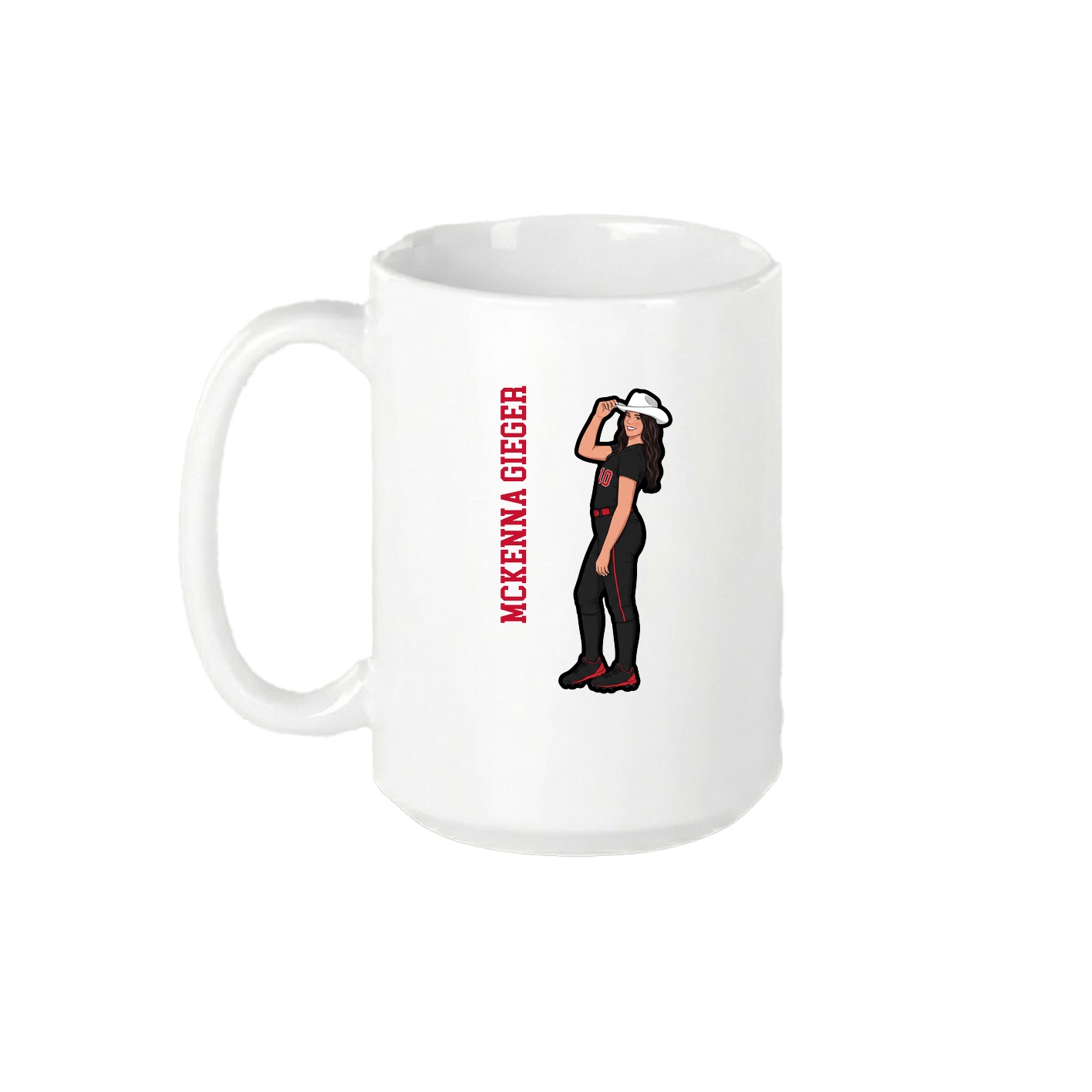 15oz Coffee Mug — Name Vertical in White