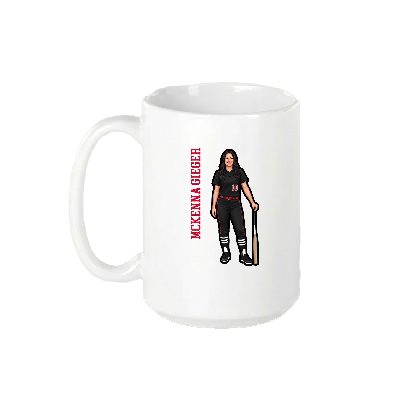 15oz Coffee Mug — Name Vertical in White