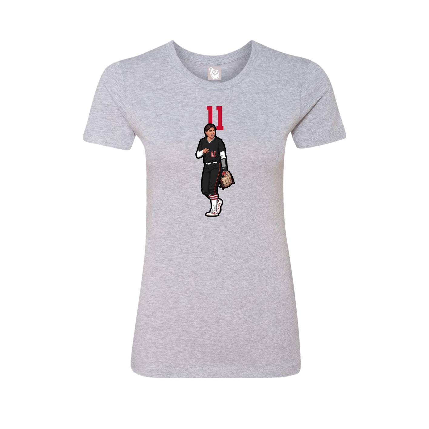 Fitted Women's Tee — Number Top in Grey