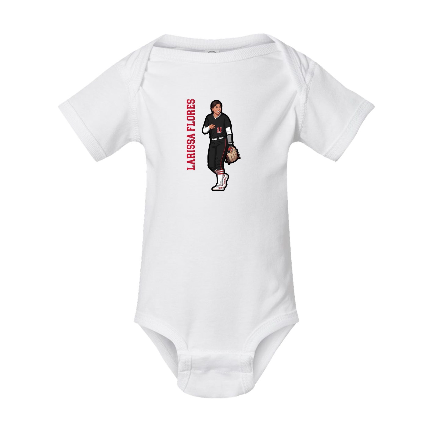 Baby Onesie — Name Vertical in White