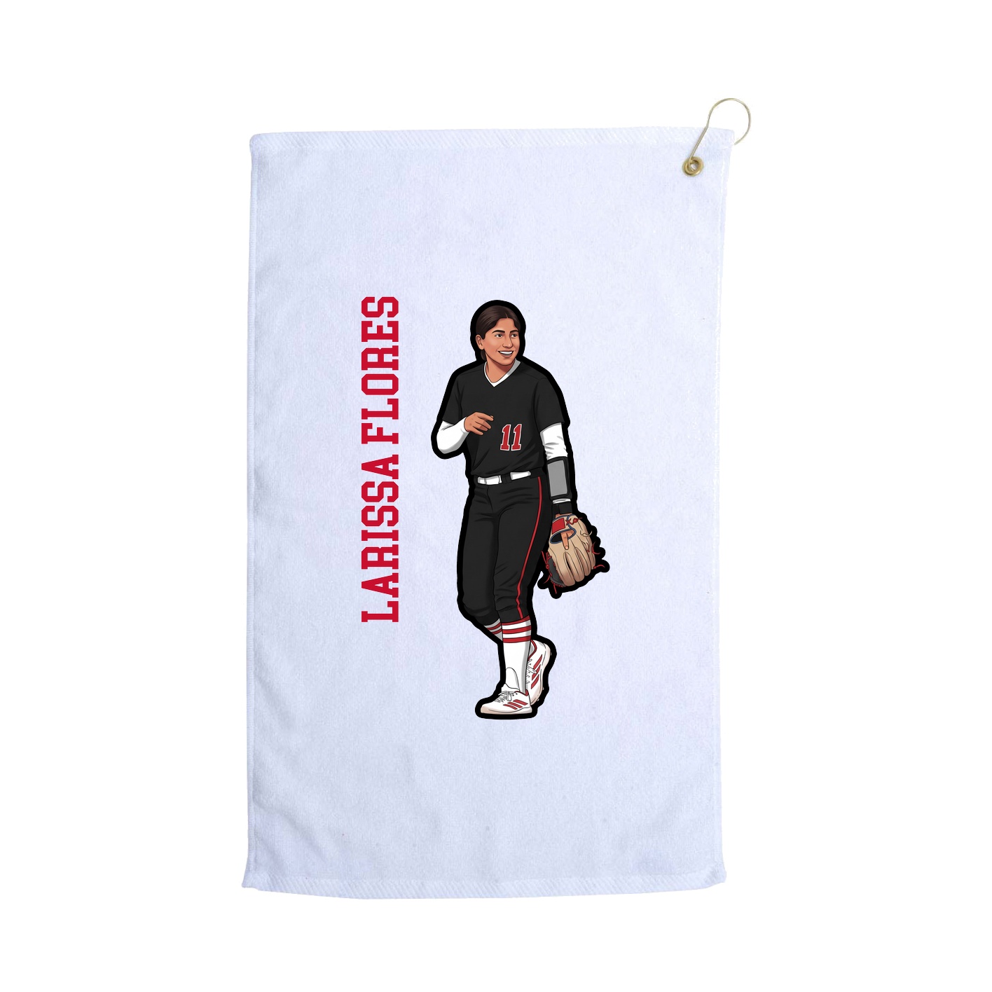 Golf Towel — Name Vertical in White