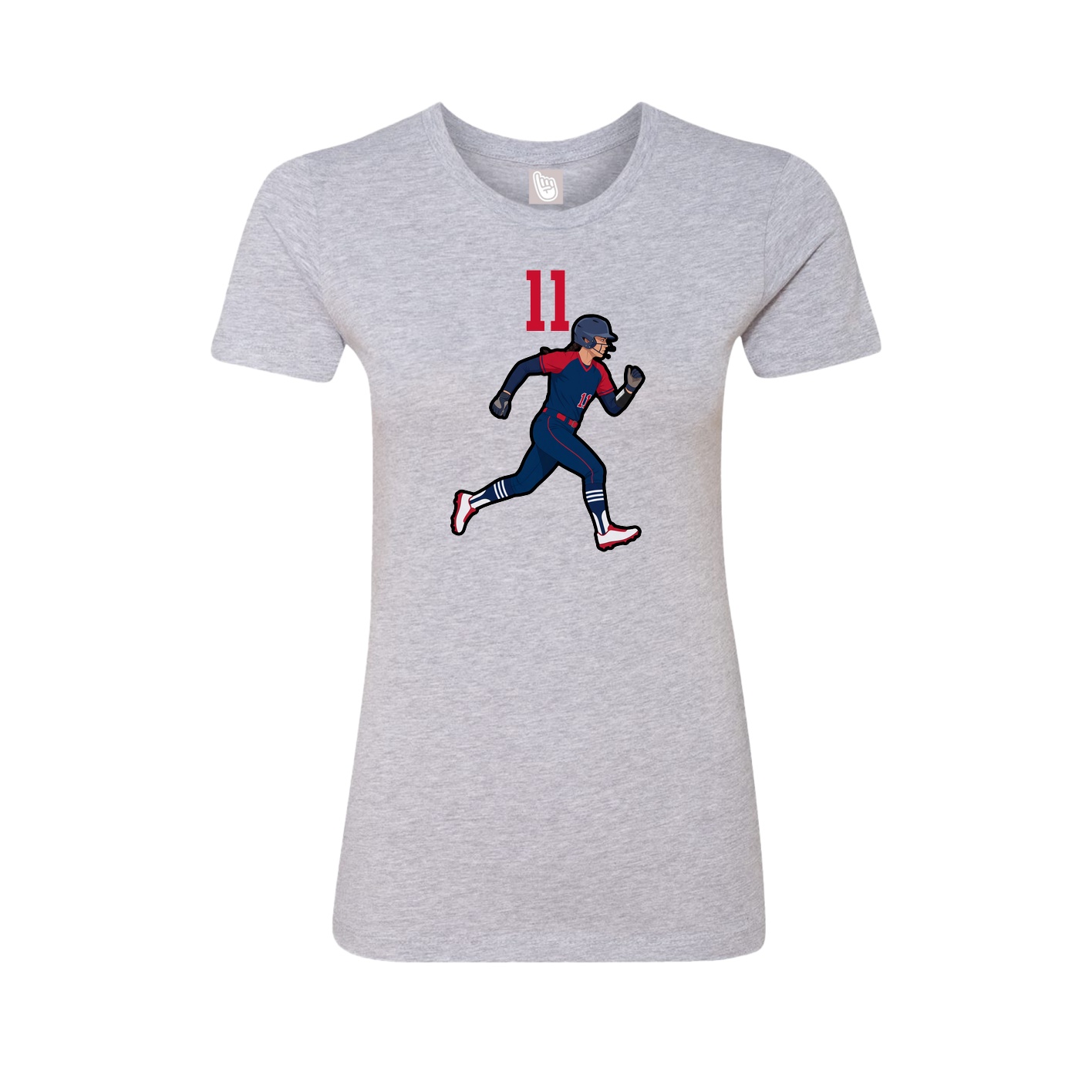Fitted Women's Tee — Number Top in Grey
