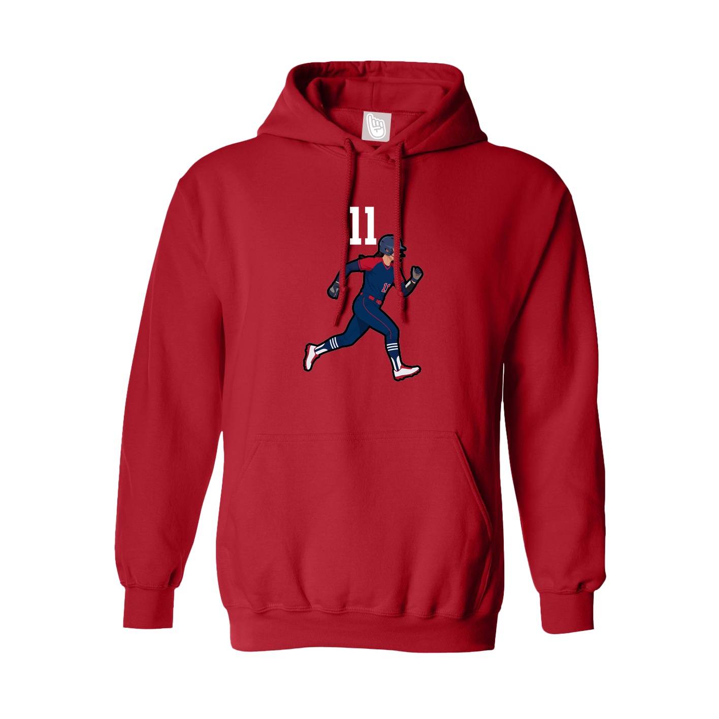 Youth Hoodie — Number Top in Red