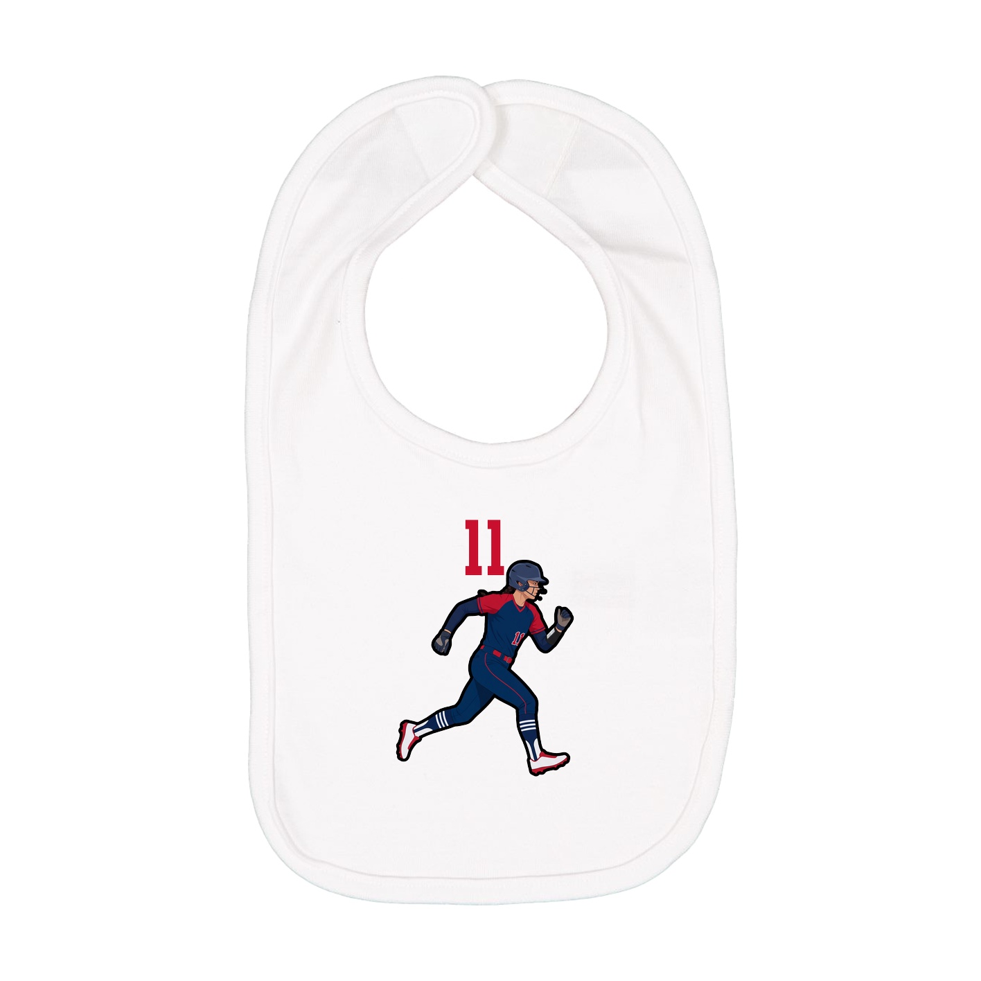 Infant Bib — Number Top in White