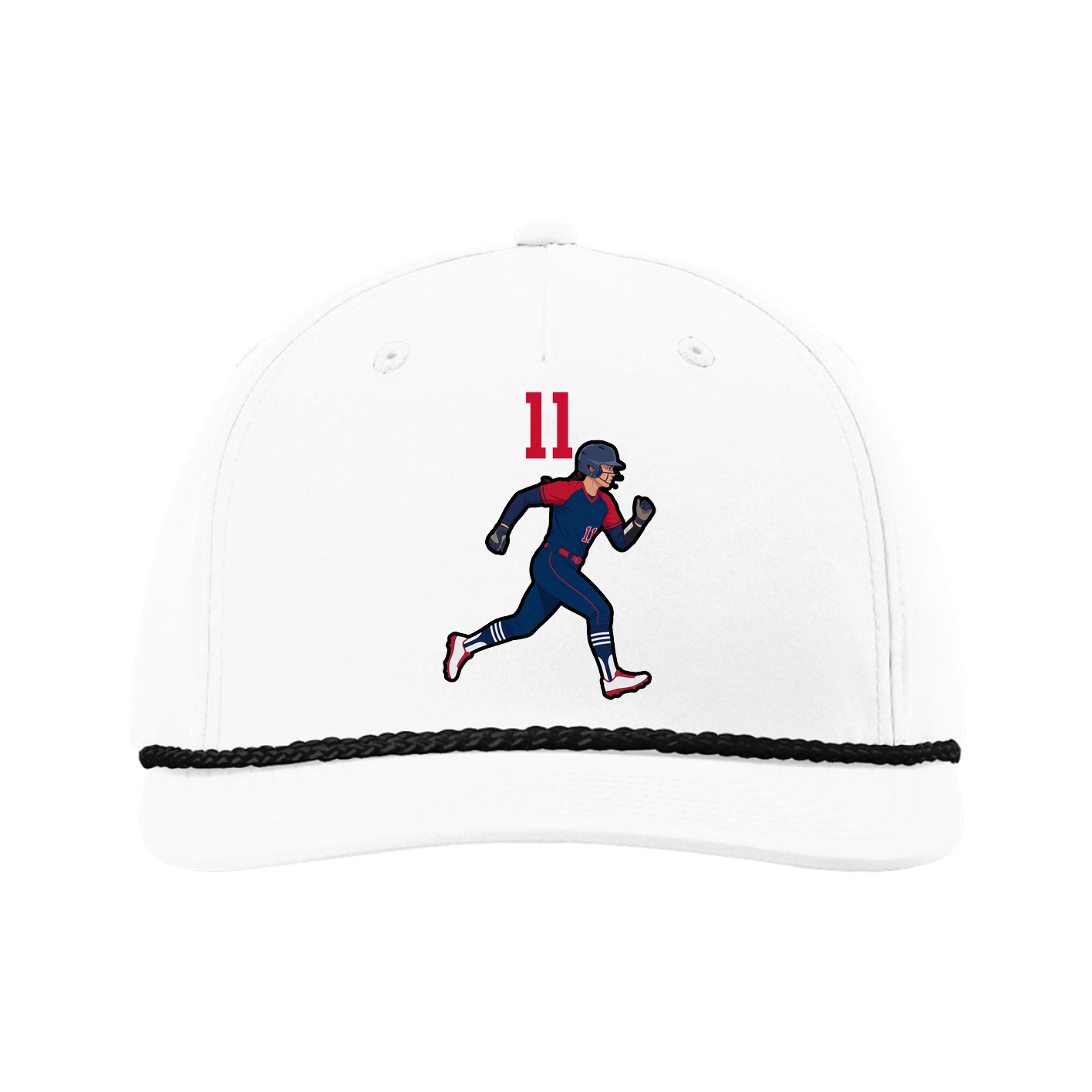 Five-Panel Classic Rope Cap — Number Top in White