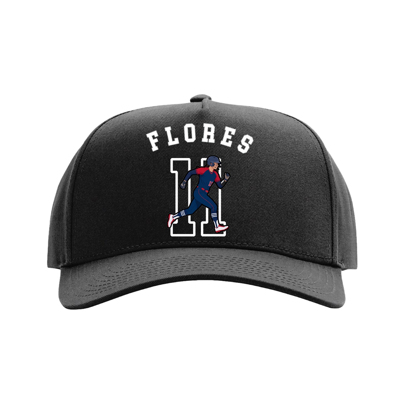 Full Fabric Five-Panel Champ Cap — Shirsey Arch in Black