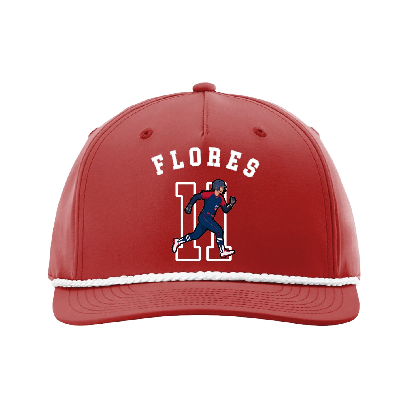 Five-Panel Classic Rope Cap — Shirsey Arch in Red