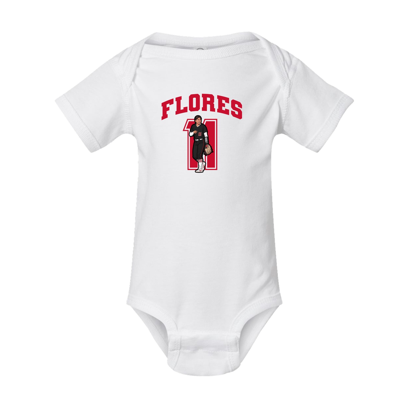 Baby Onesie — Number in White