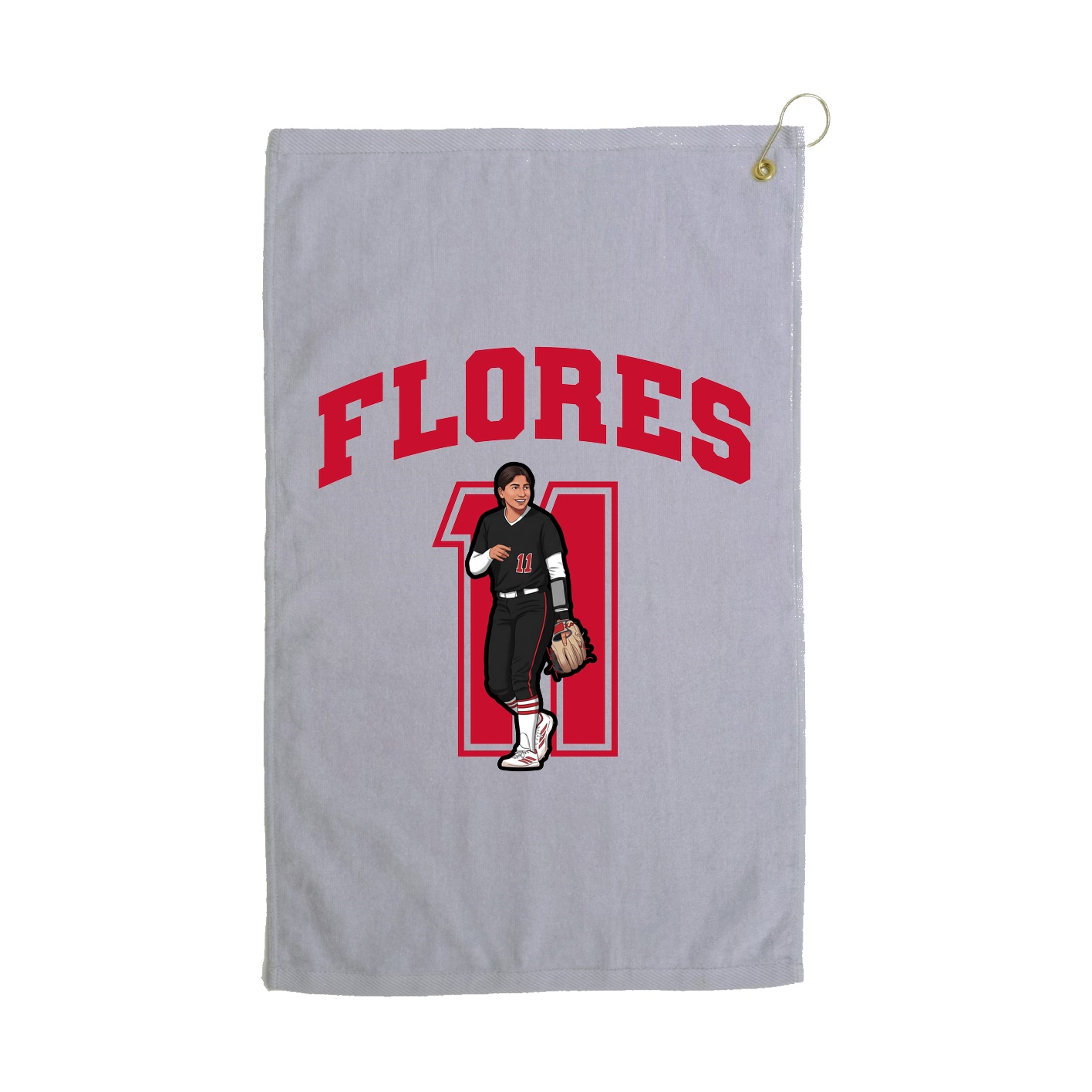 Golf Towel — Number in Grey