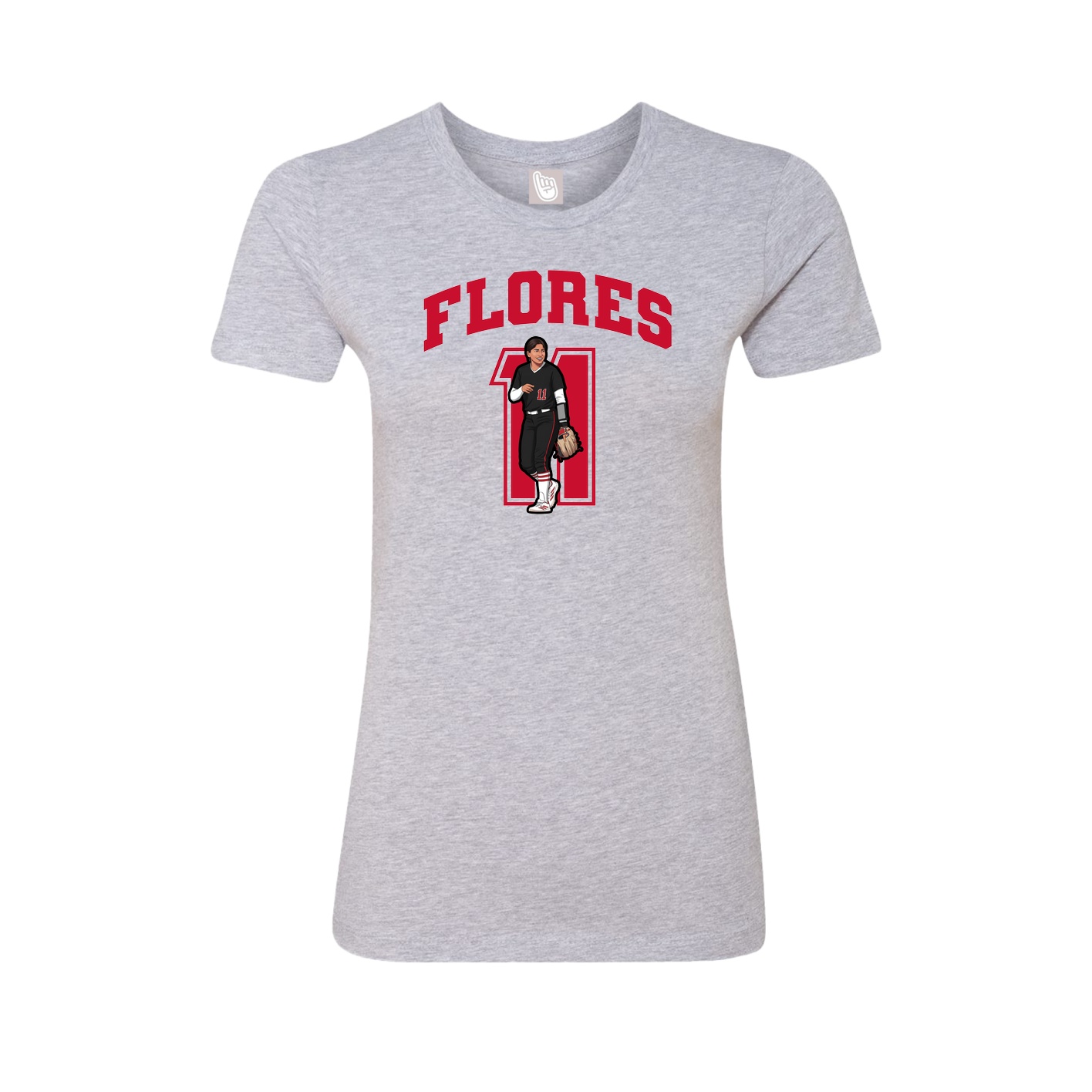 Fitted Women's Tee — Number in Grey
