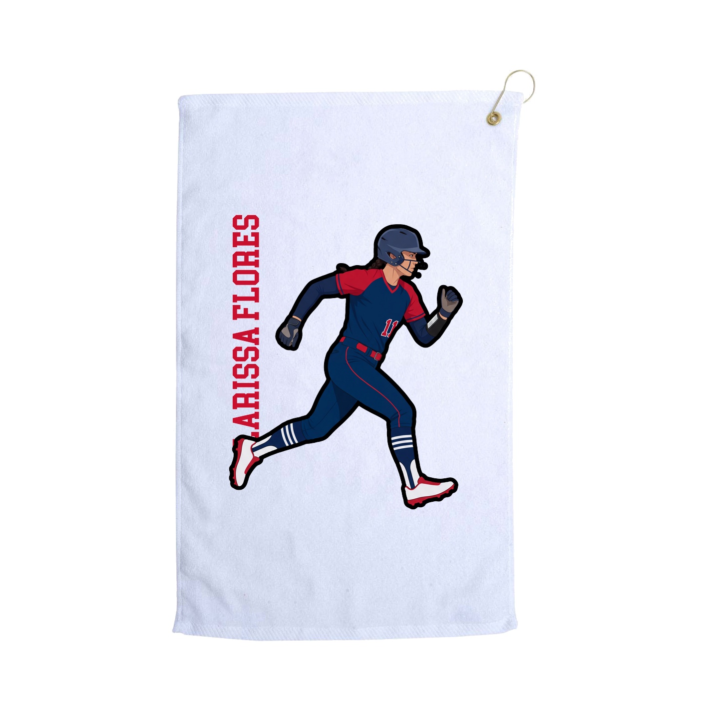 Golf Towel — Name Vertical in White