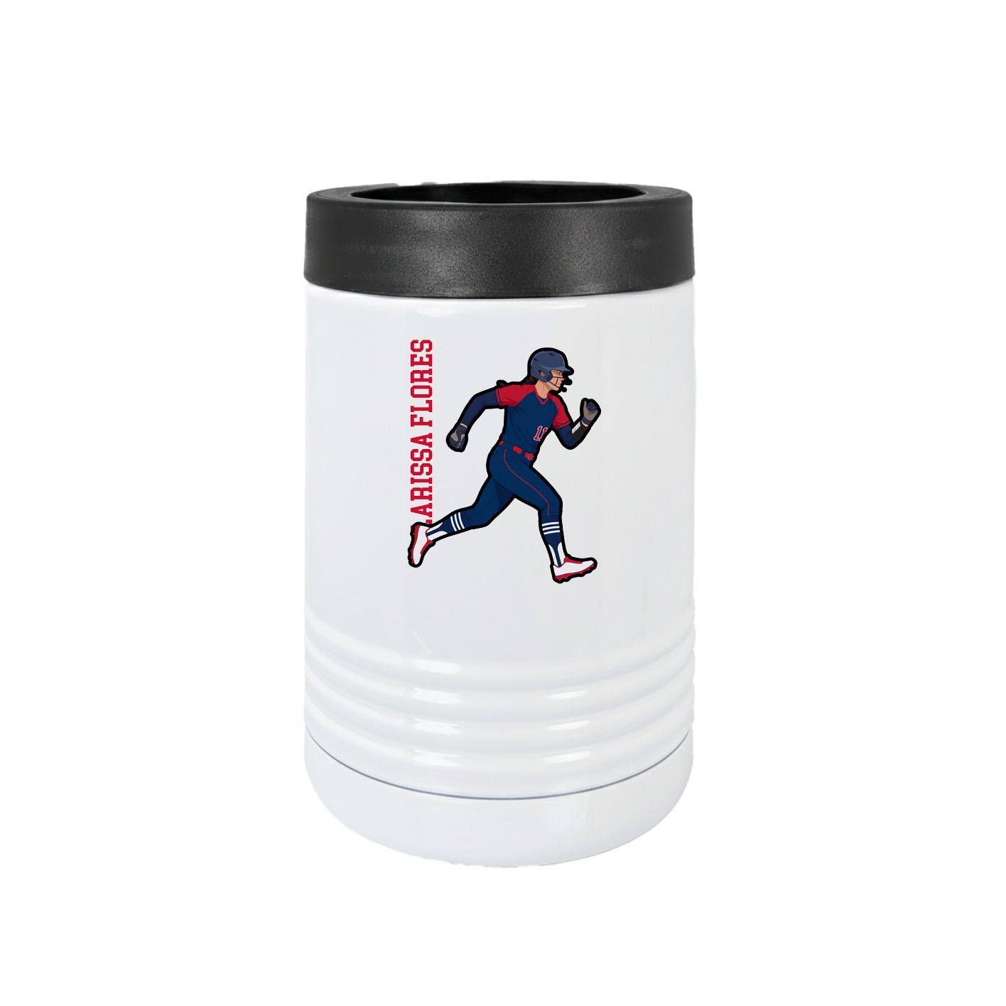 Beverage Holder — Name Vertical in White