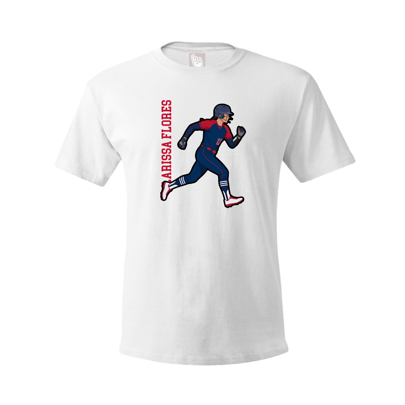 Tee — Name Vertical in White