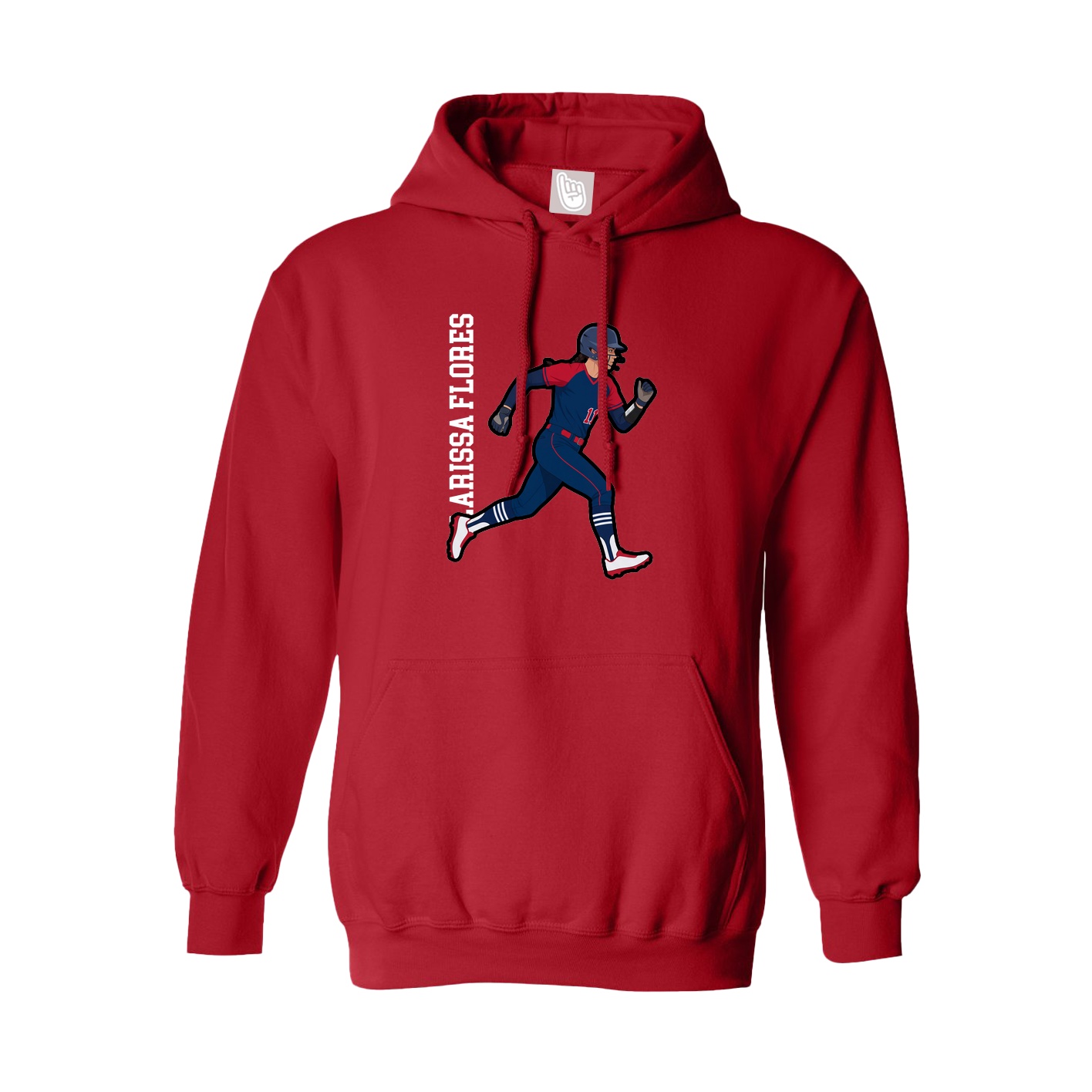 Hoodie — Name Vertical in Red