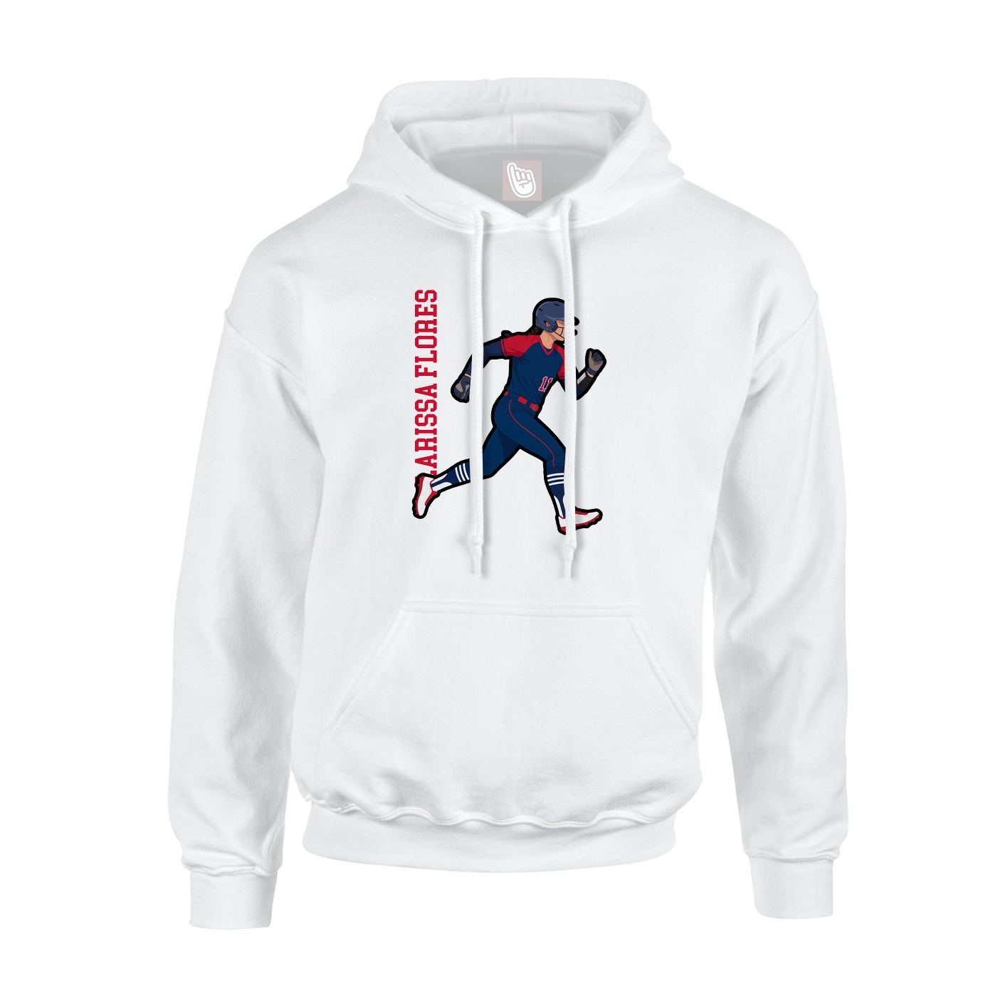 Youth Hoodie — Name Vertical in White