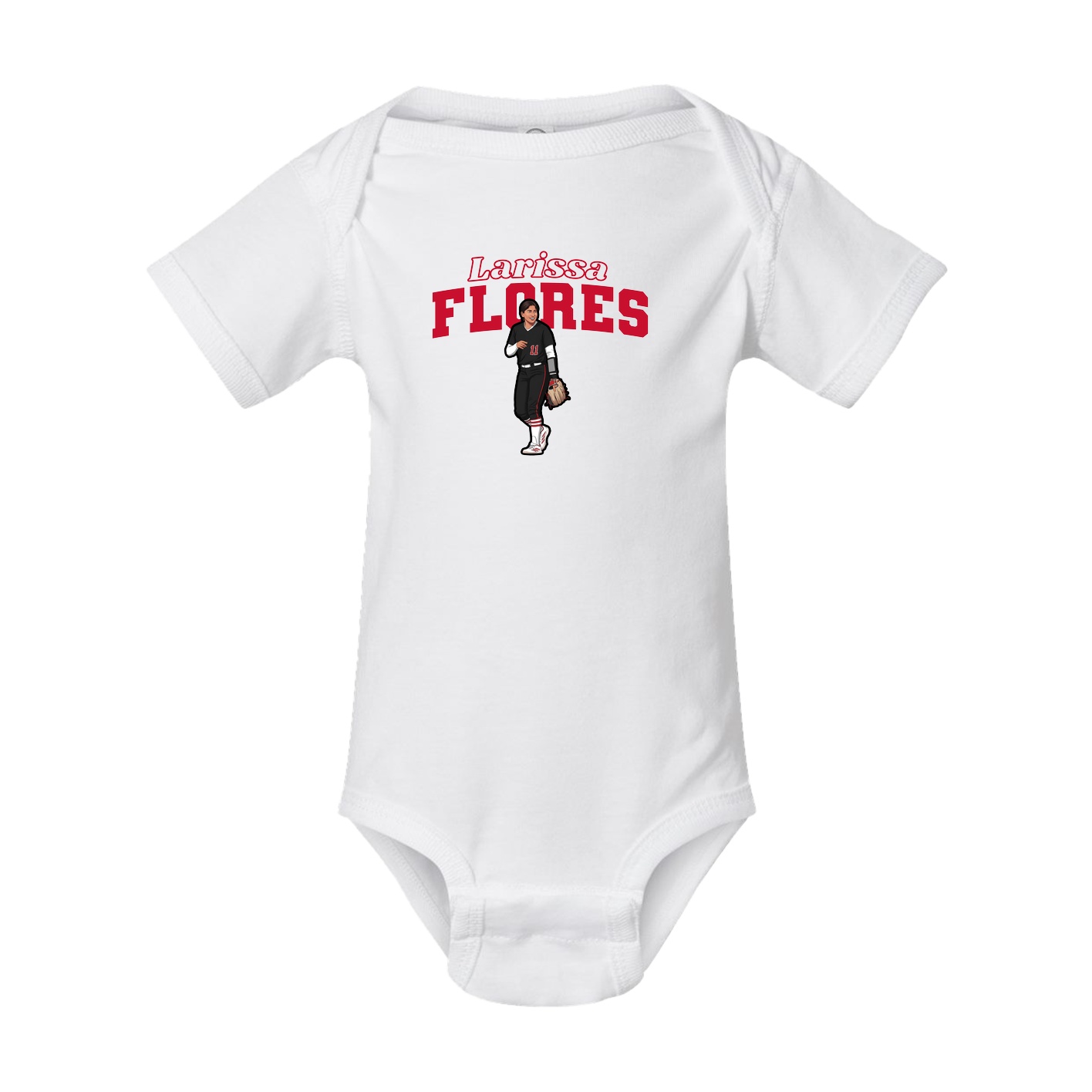 Baby Onesie — Name Arch in White