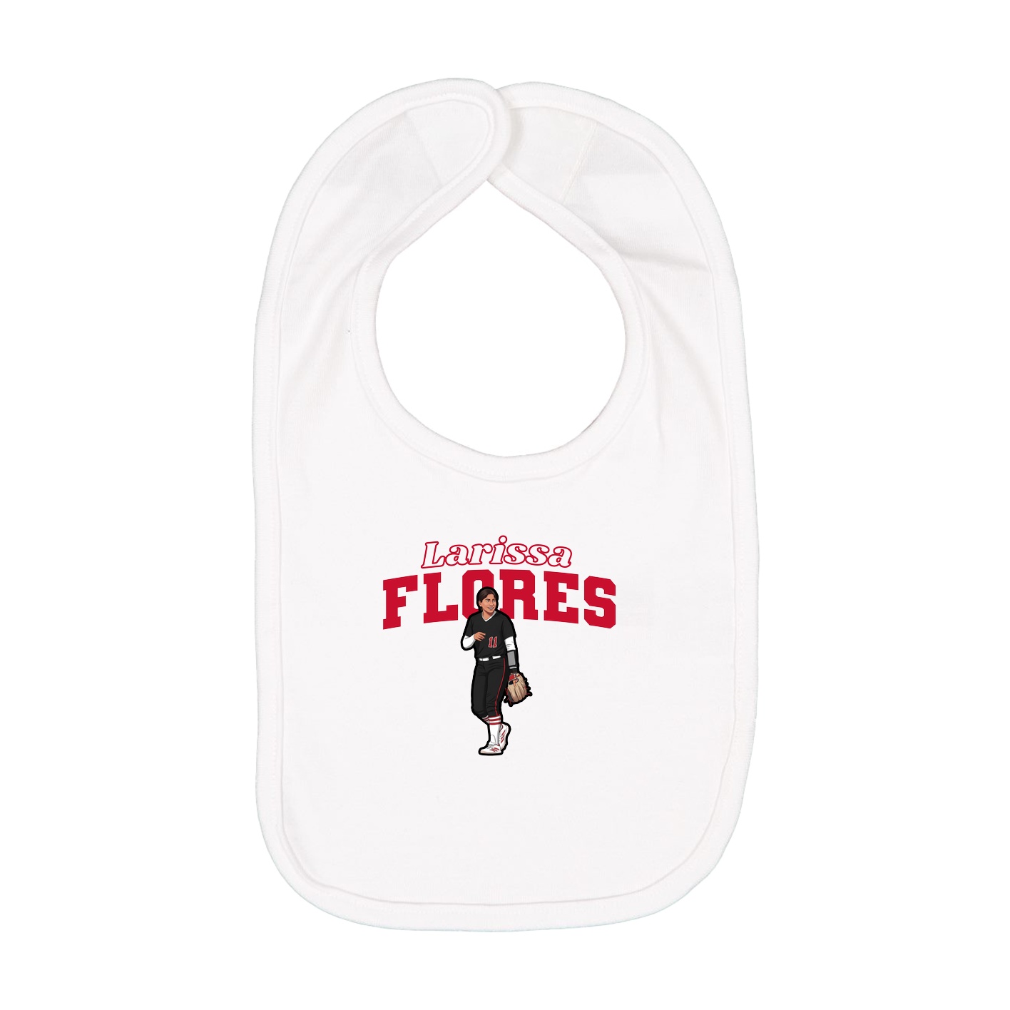 Infant Bib — Name Arch in White