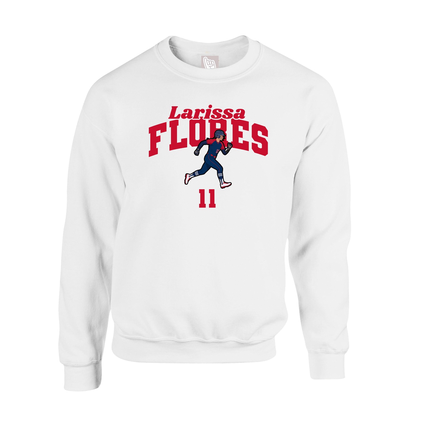 Fleece Crew — Signature Arch in White