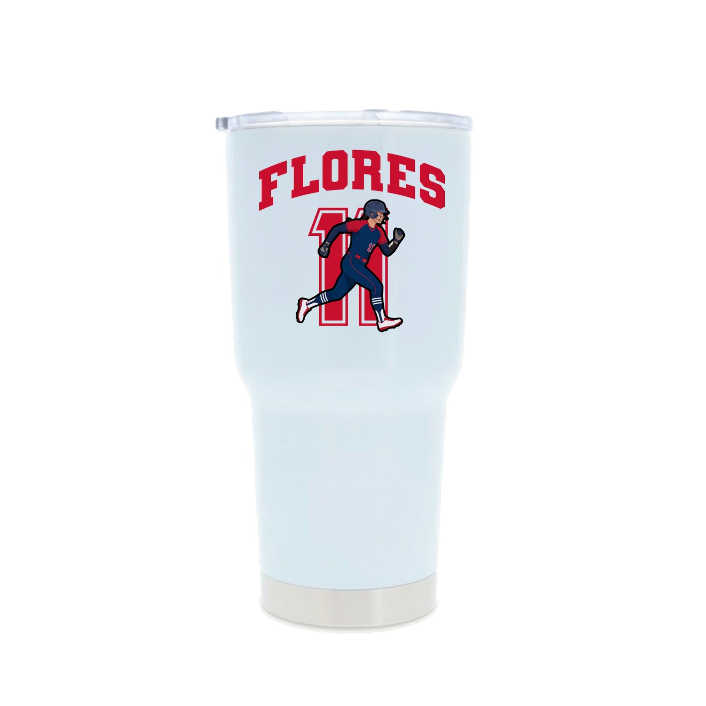 30oz Stainless Steel Tumbler — Number in White