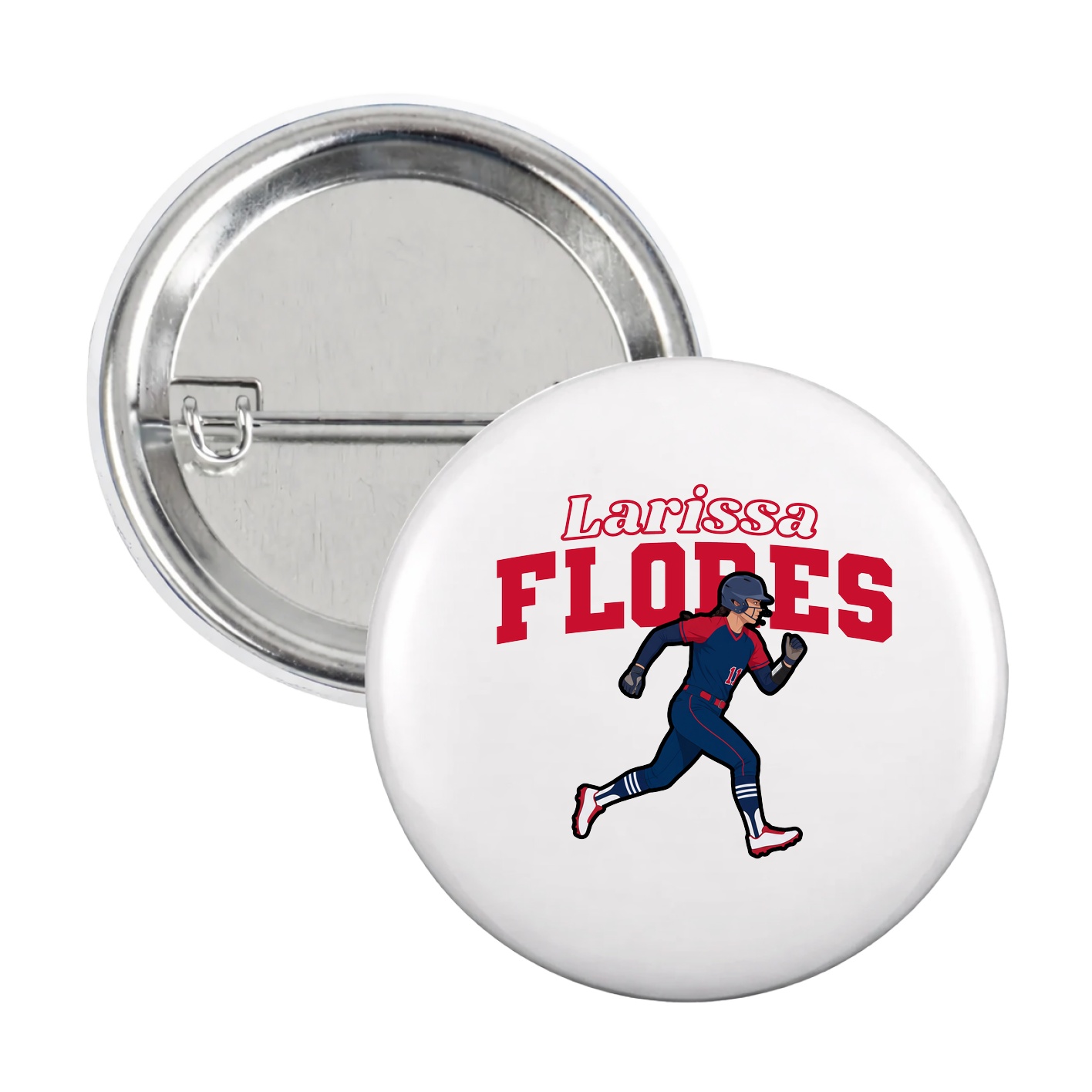 Game Day Button — Name Arch in White