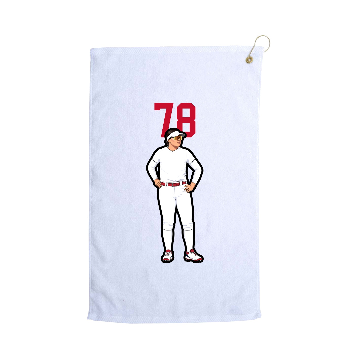 Golf Towel — Number Top in White