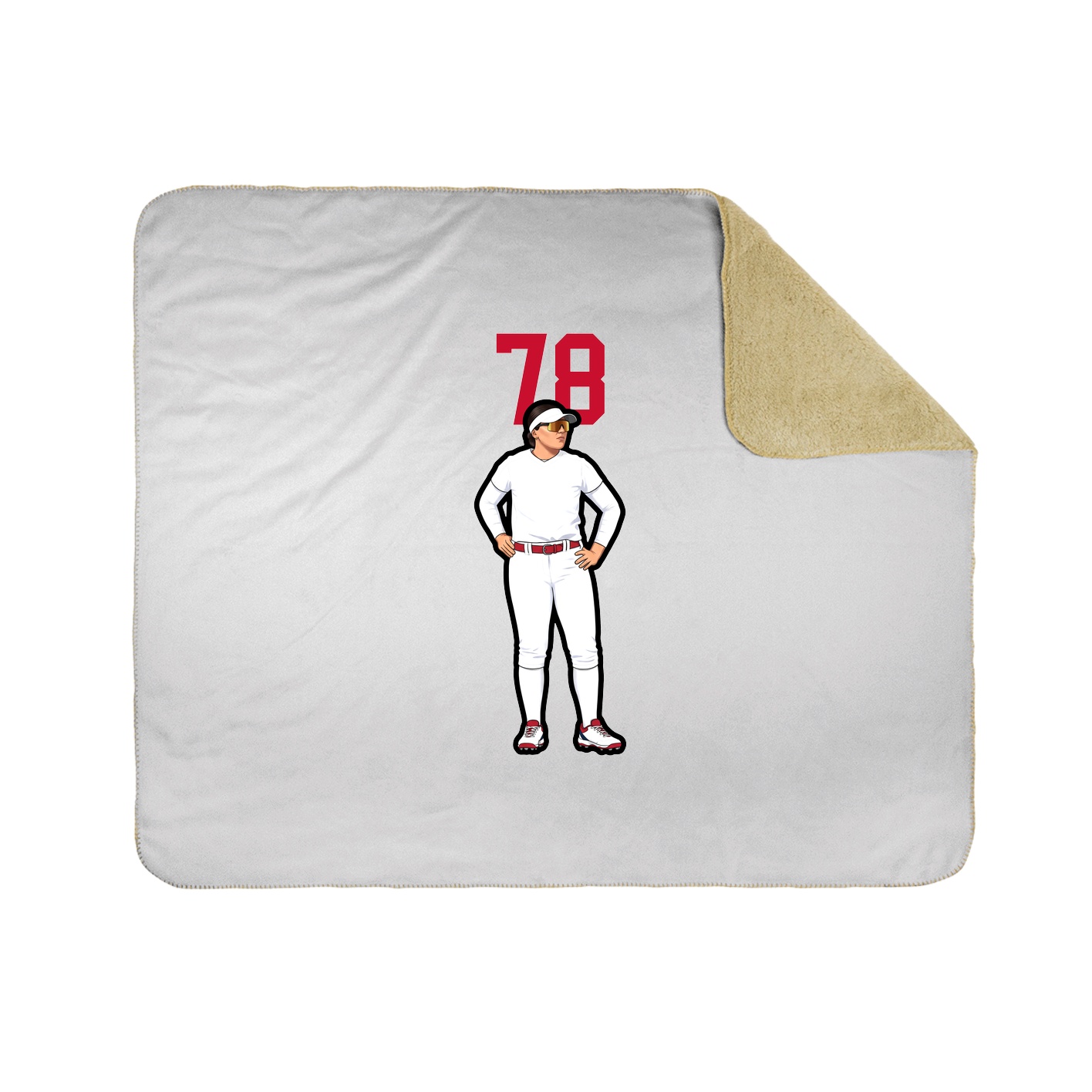 Throw Blanket — Number Top in White
