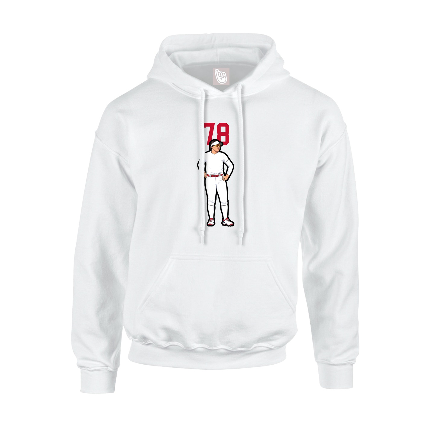 Hoodie — Number Top in White