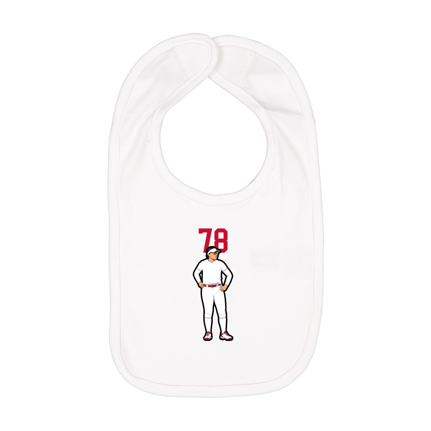 Infant Bib — Number Top in White