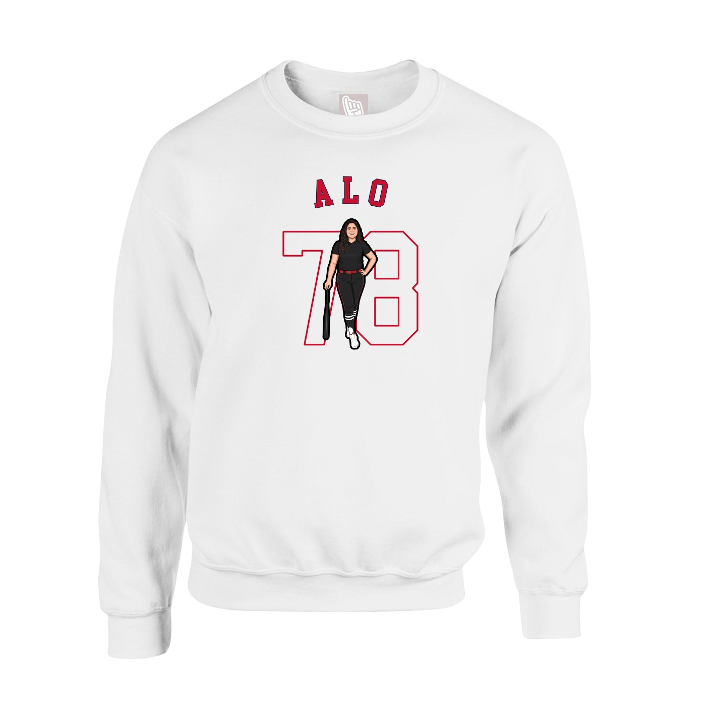 Fleece Crew — Shirsey Arch in White
