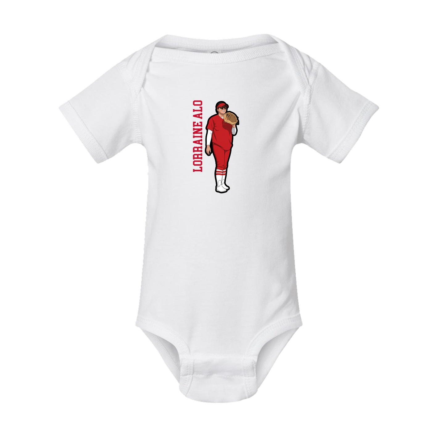 Baby Onesie — Name Vertical in White