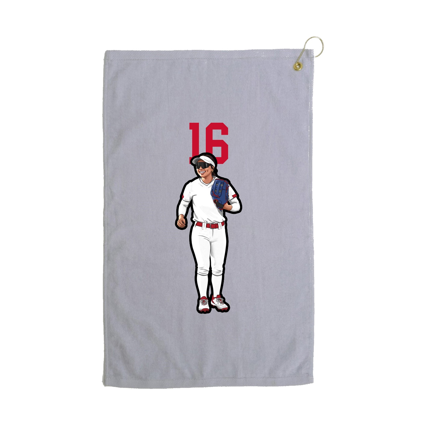 Golf Towel — Number Top in Grey