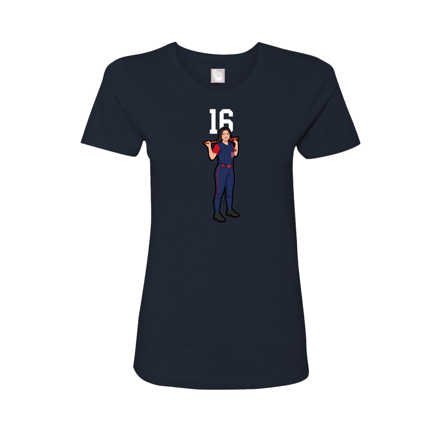 Womens Tee — Number Top in Navy