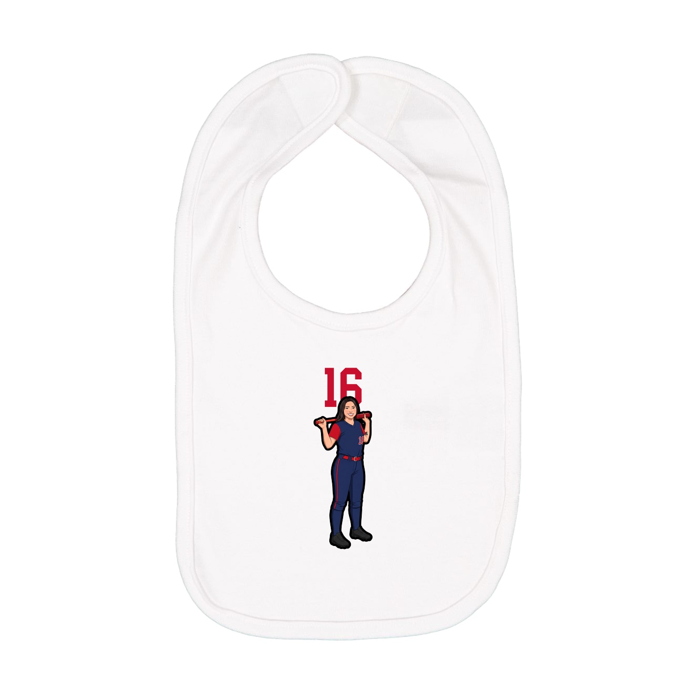 Infant Bib — Number Top in White