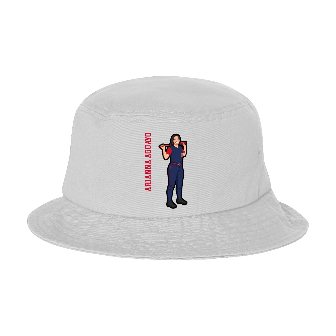 Bucket Cap — Name Vertical in White
