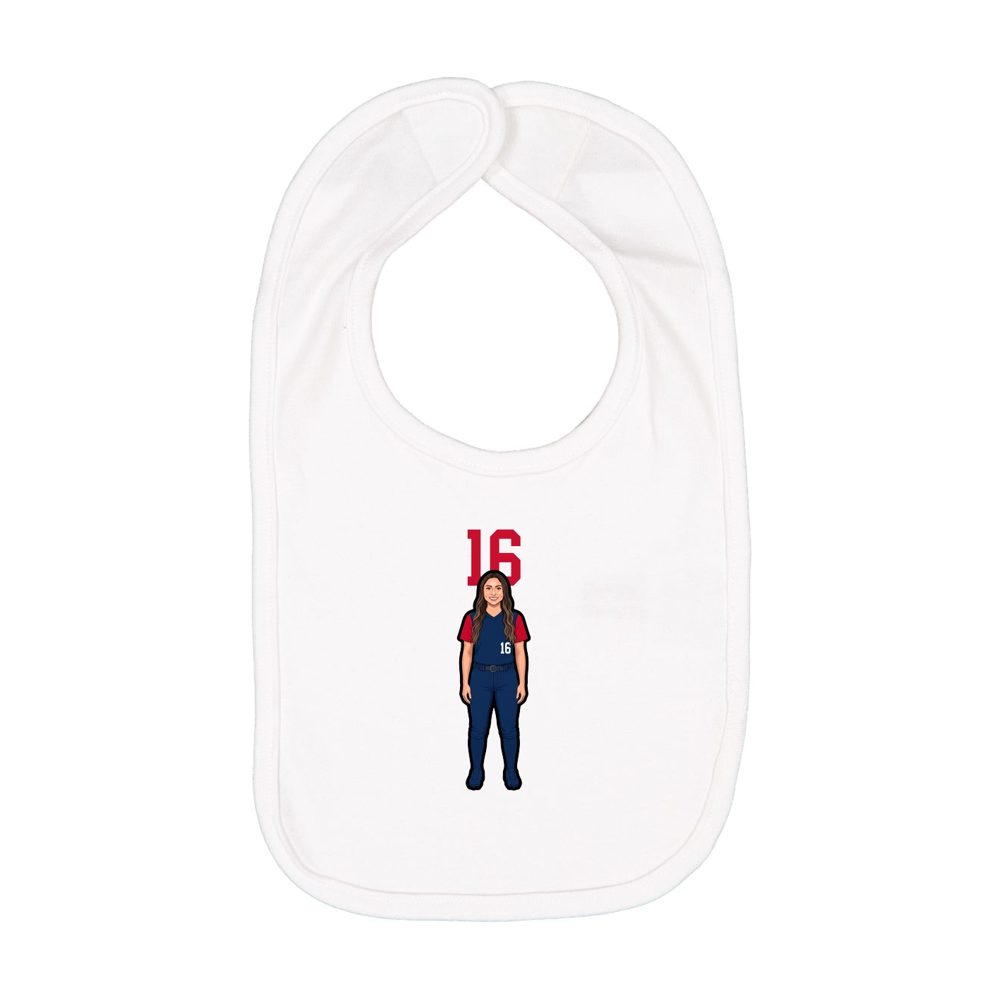 Infant Bib — Number Top in White