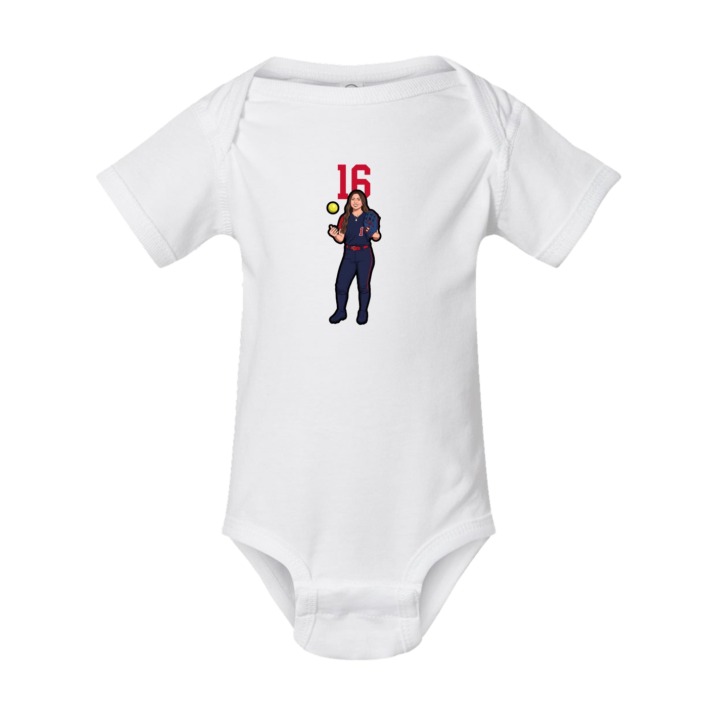 Baby Onesie — Number Top in White