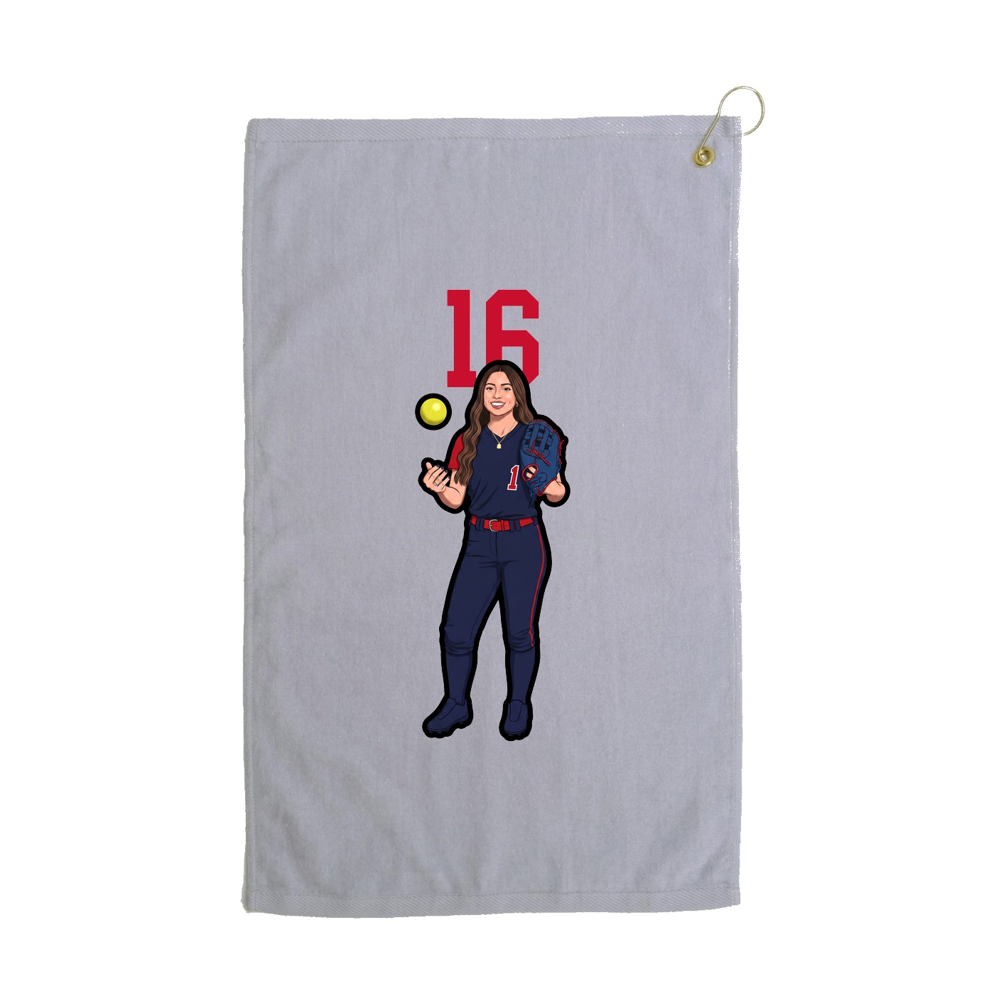 Golf Towel — Number Top in Grey